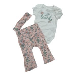 Baby Ruffle Romper, Floral Trouser & headband