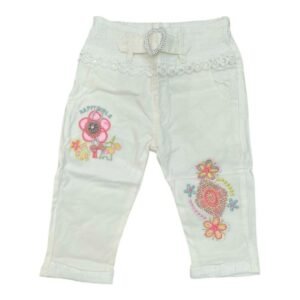 White embroidered long shorts
