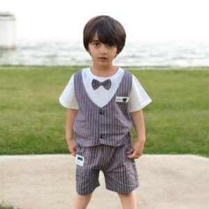grey striped Englishmen Boys Set