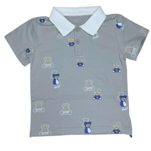 Grey Teddy Bear Polo Shirt