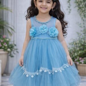 Ocean Blue Flowery Frock